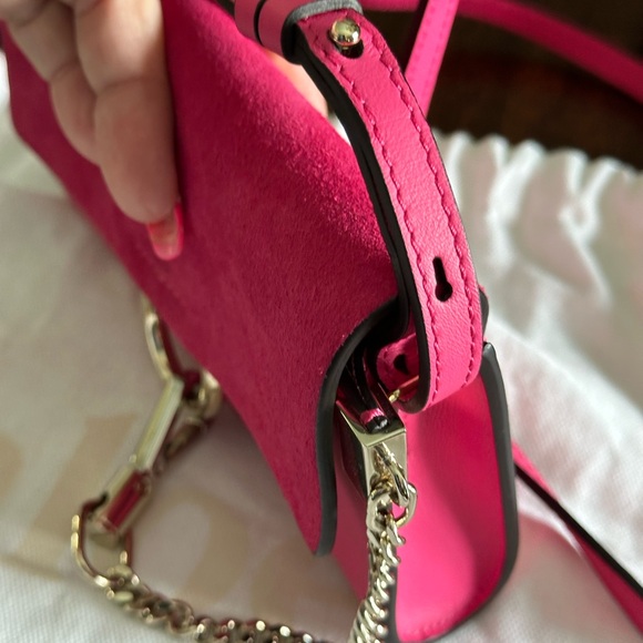 CHLOE Mini FAYE Fuchsia Leather and Suede Crossbody in EUC Like New Dust Bag - Picture 5 of 9